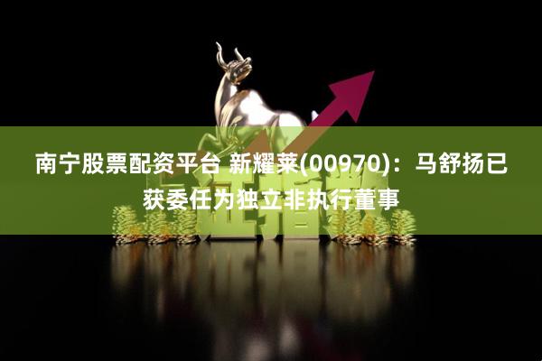 南宁股票配资平台 新耀莱(00970)：马舒扬已获委任为独立非执行董事